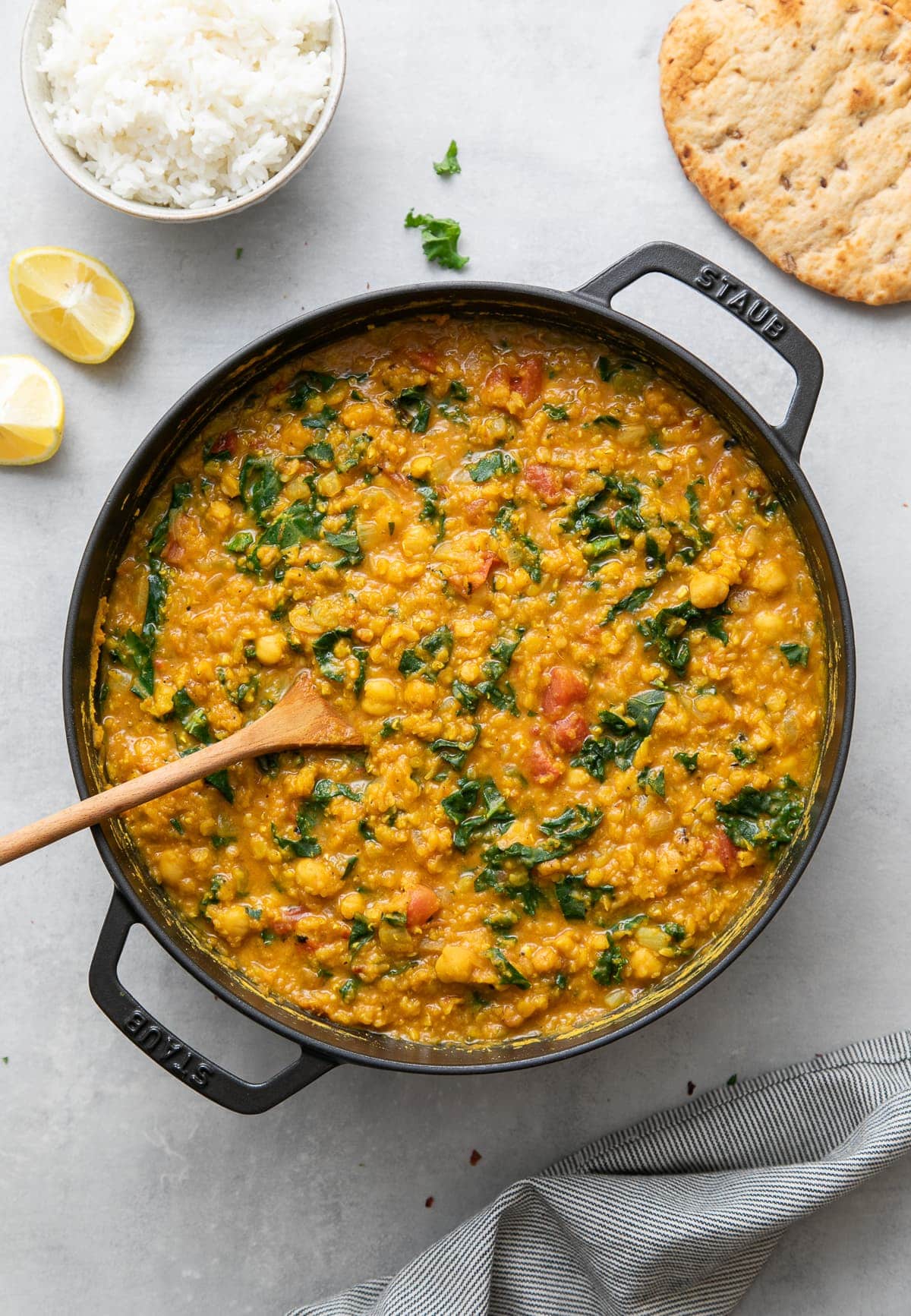 Curry Red Lentil Stew With Kale & Chickpeas - The Simple Veganista | Recipe Cloud App