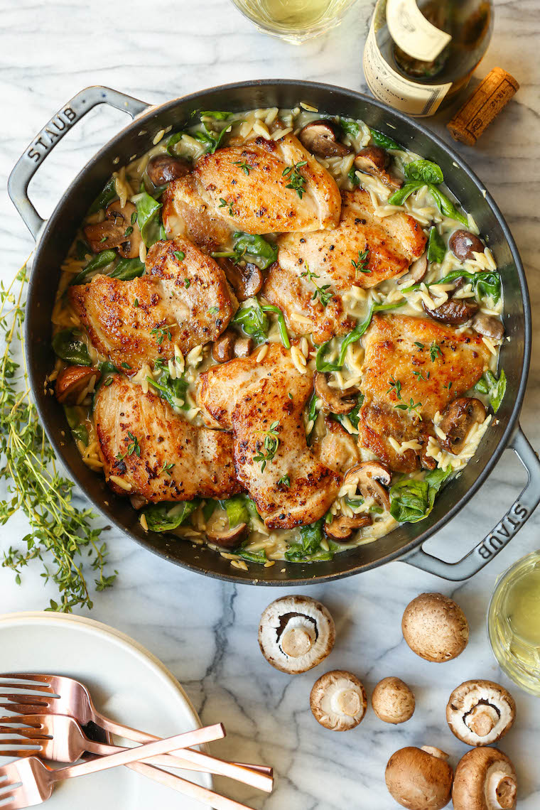 One Pot Chicken And Mushroom Orzo One Pot Chicken And Mushroom Orzo - Damn Delicious | Recipe Cloud 