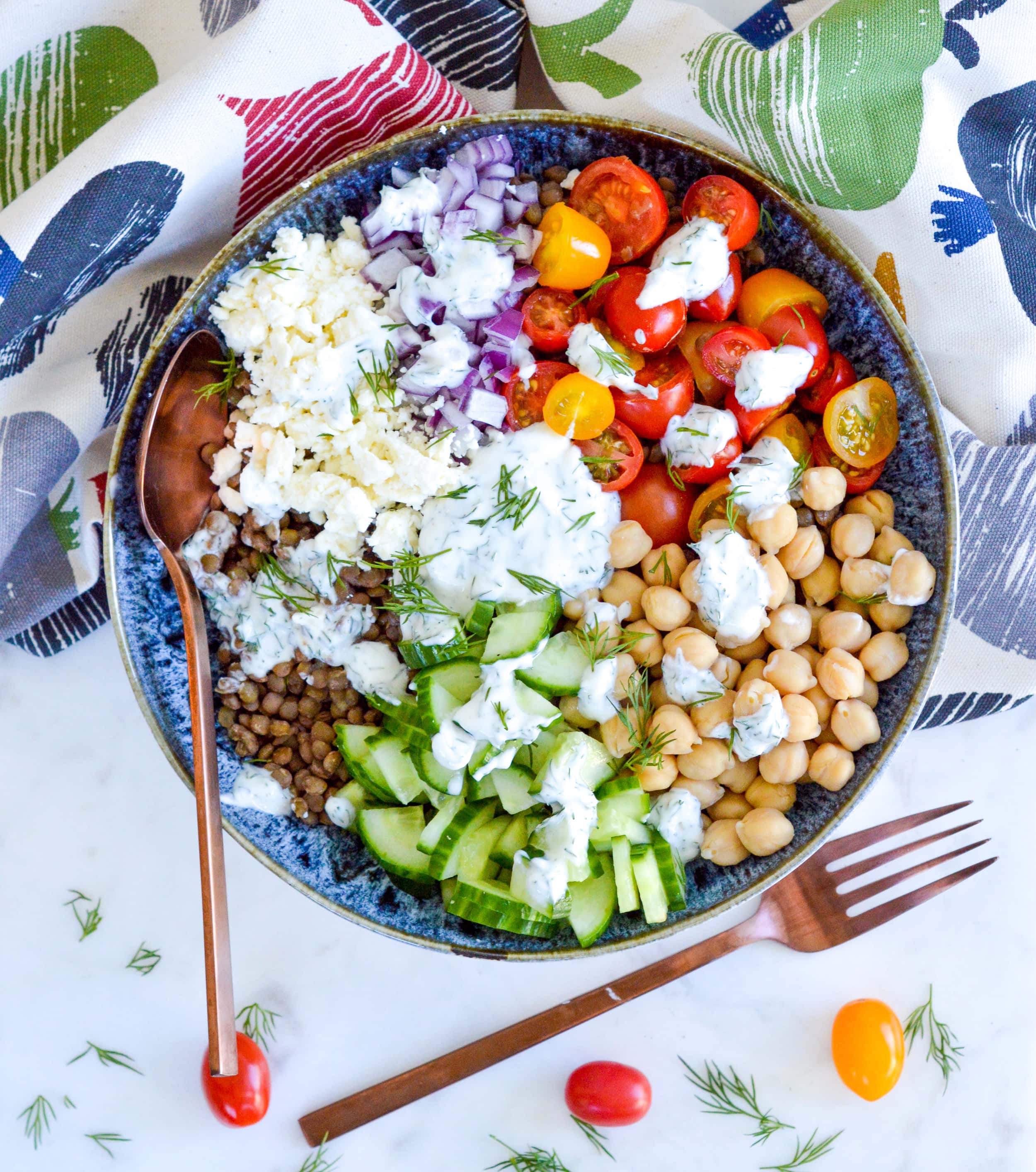 Greek Lentil & Veggie Power Bowl | Recipe Cloud App