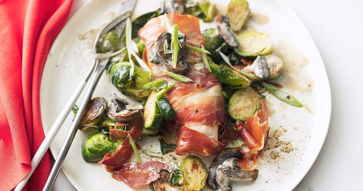 Prosciutto-Wrapped Chicken With Mushroom Sauce | Recipe Cloud App