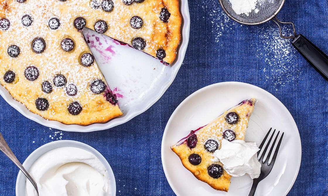 Keto Blueberry Clafoutis With Whipped Cream | Recipe Cloud App