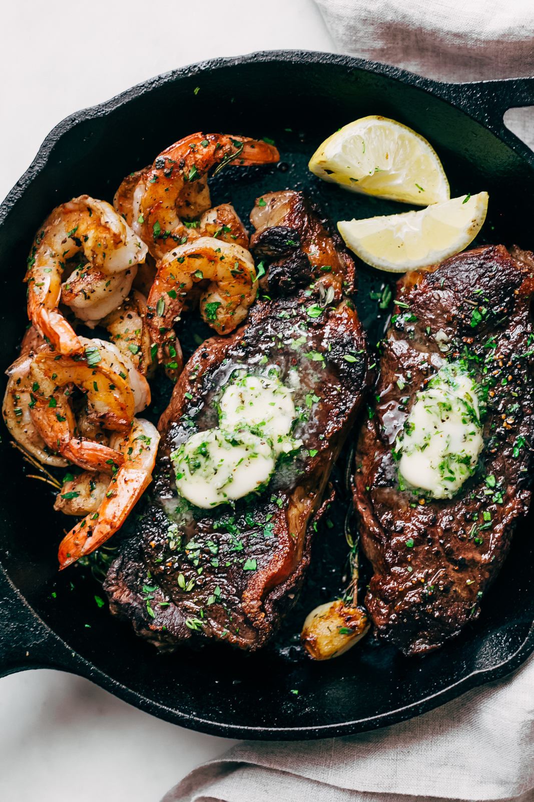 Steak & Shrimp: Garlic Butter Skillet | Recipe Cloud App