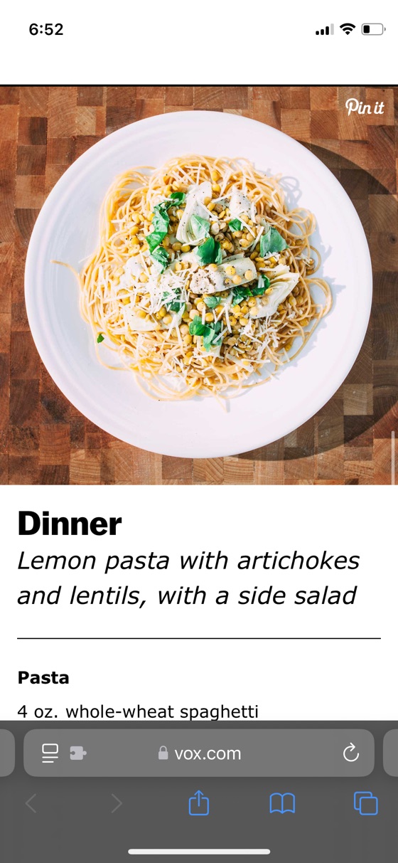 Lemon pasta with artichokes and lentils | Recipe Cloud App