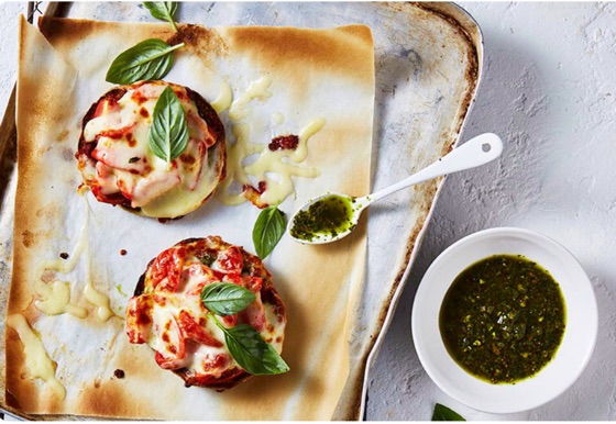 Pesto Muffin Pizza | Recipe Cloud App