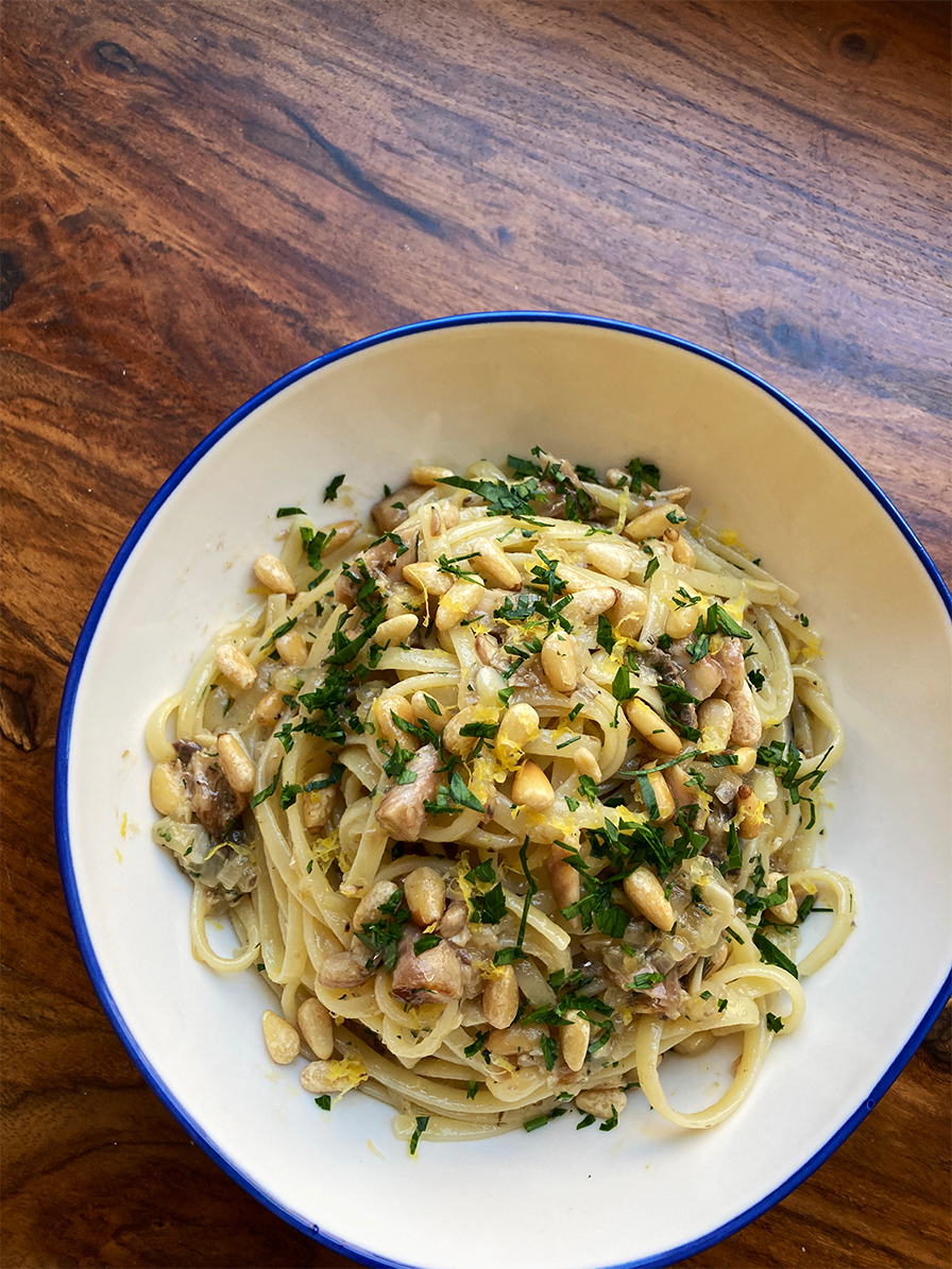 Sardine Pasta With Lemon Zest And Pine Nuts | Recipe Cloud App