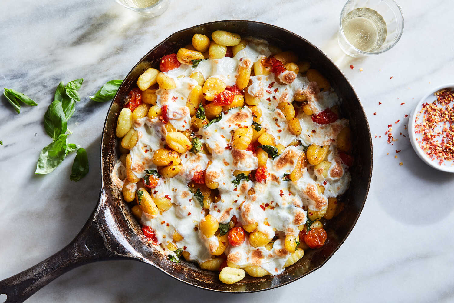 Crispy Gnocchi With Burst Tomatoes And Mozzarella | Recipe Cloud App