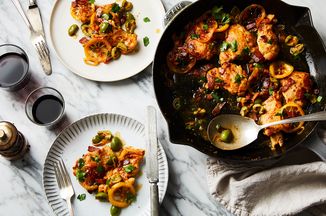 Skillet Chicken With Pancetta, Torn Olives & Caramelized Lemons Recipe On Food52 | Recipe Cloud App