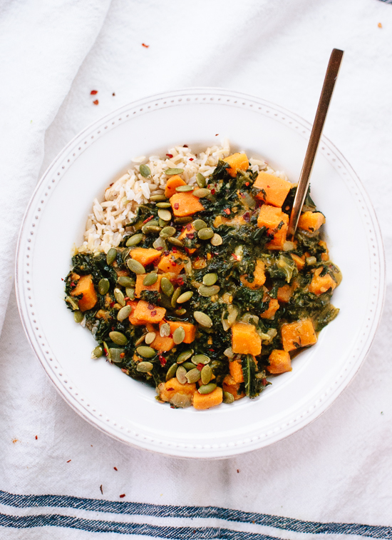 Coconut Curried Kale and Sweet Potato | Recipe Cloud App