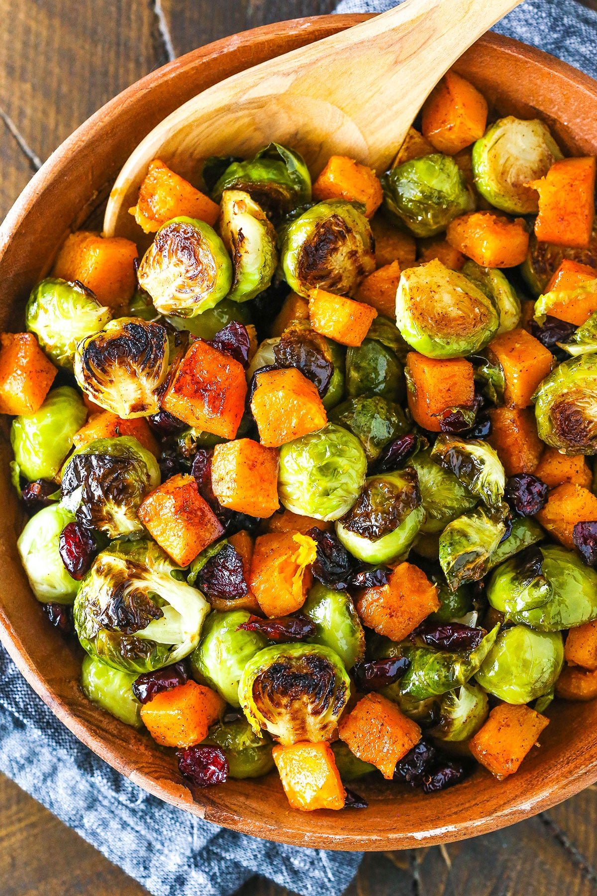 Honey Roasted Brussels Sprouts With Butternut Squash & Cranberries | Recipe Cloud App