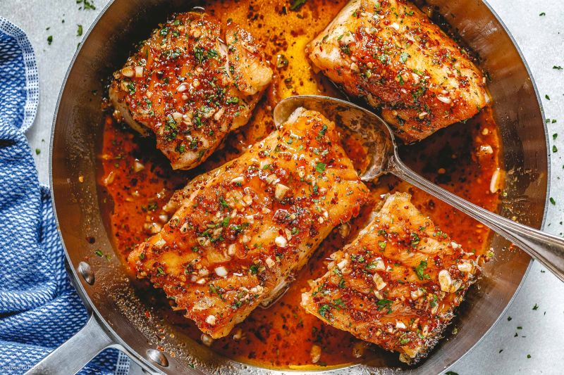 Honey Garlic Pan-Fried Cod | Recipe Cloud App