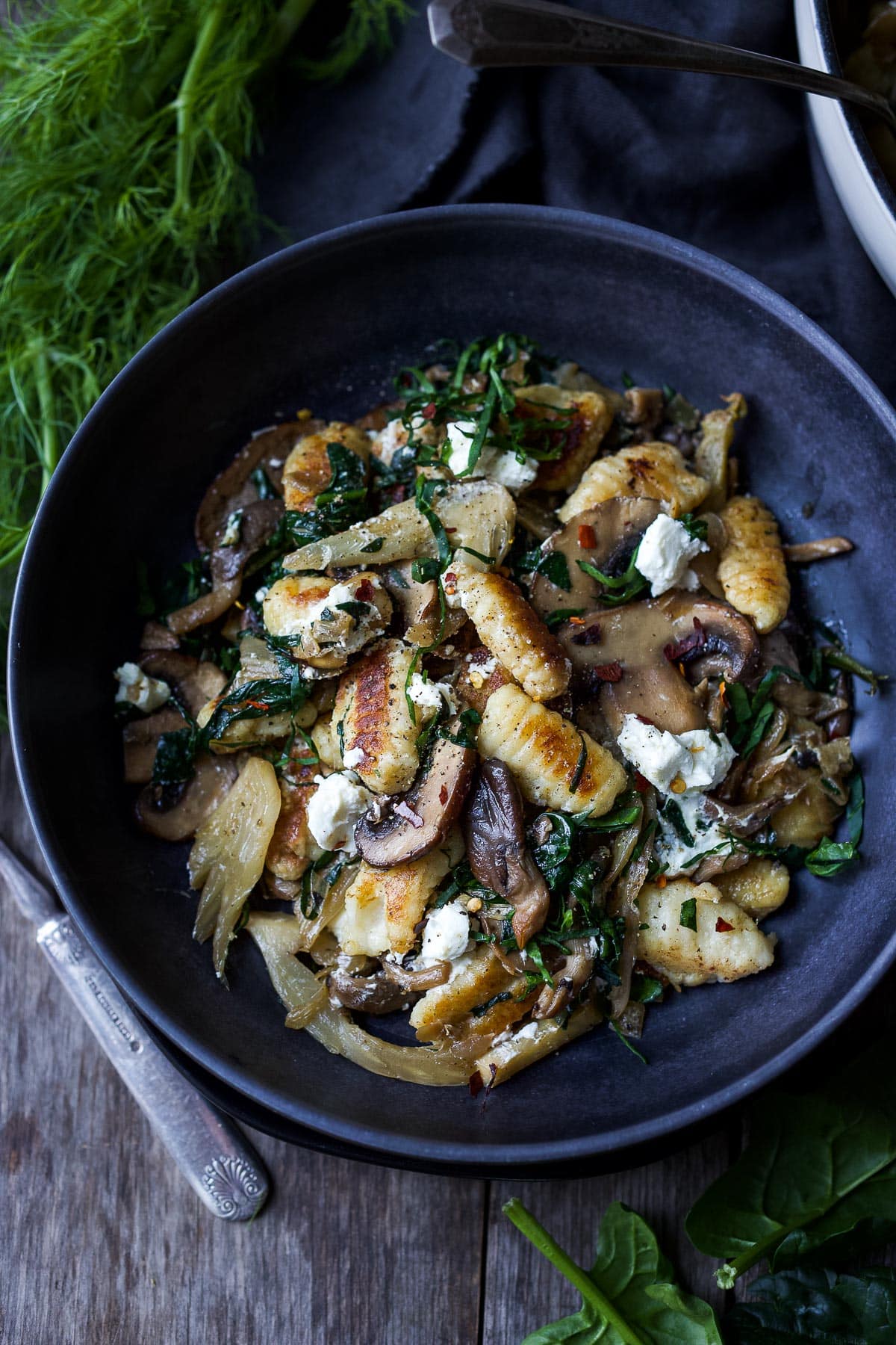 Gnocchi with Fennel, Spinach and Mushrooms | Recipe Cloud App