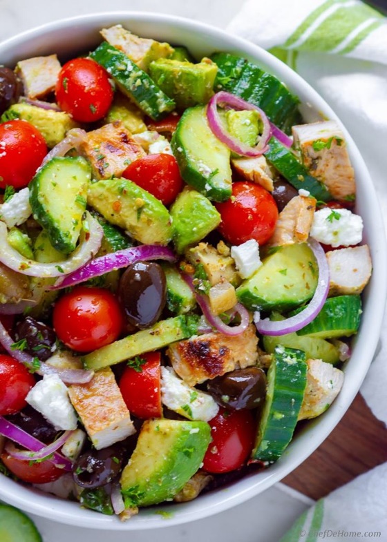 Greek Salad & Chicken | Recipe Cloud App