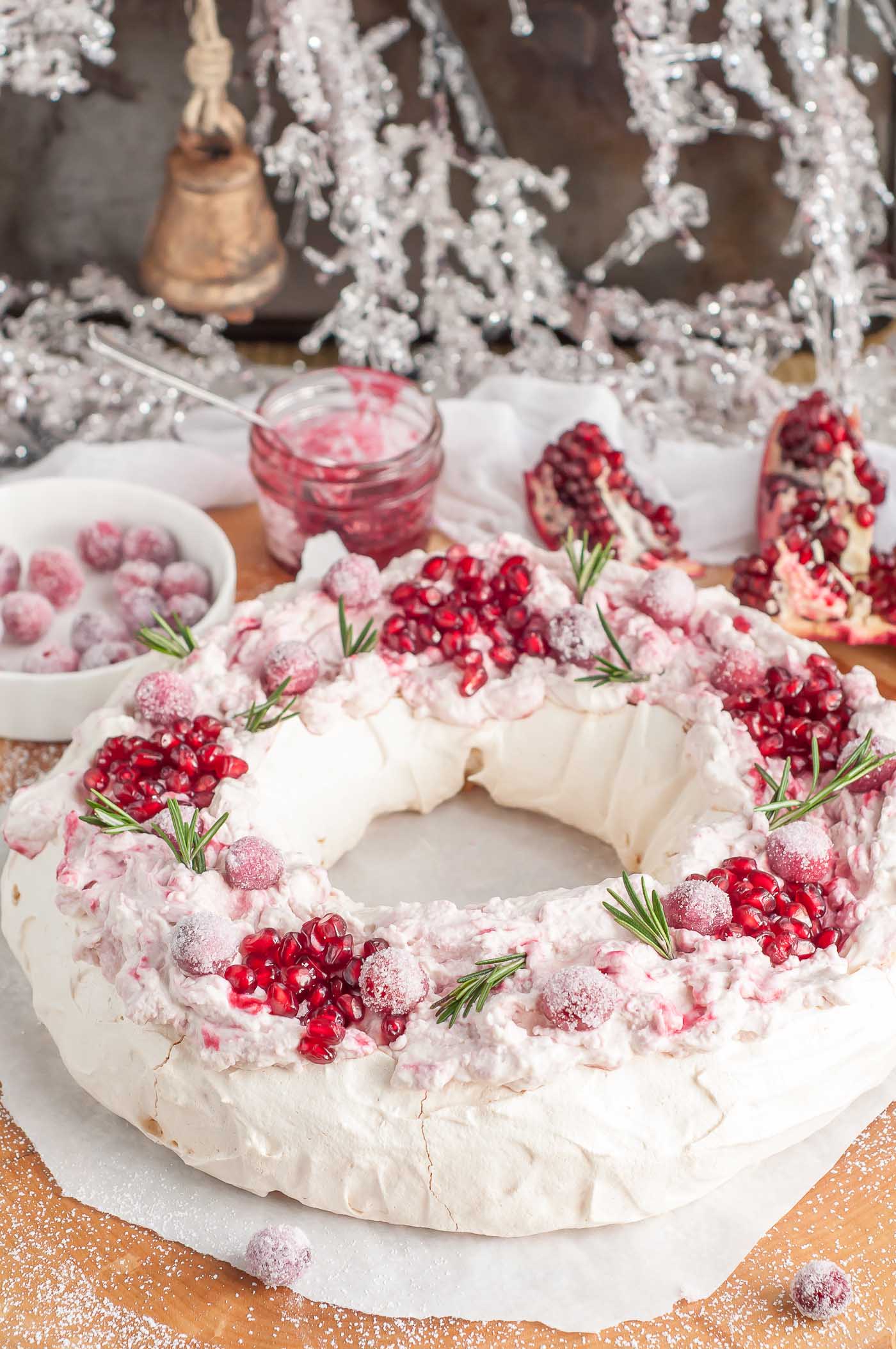 Holiday Cranberry And Pomegranate Pavlova | Recipe Cloud App