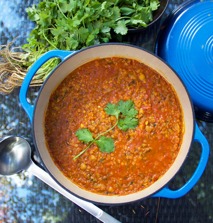 Moroccan Lentil Soup: Harira - Vegetarian Red Lentil Soup With Chickpeas | Recipe Cloud App
