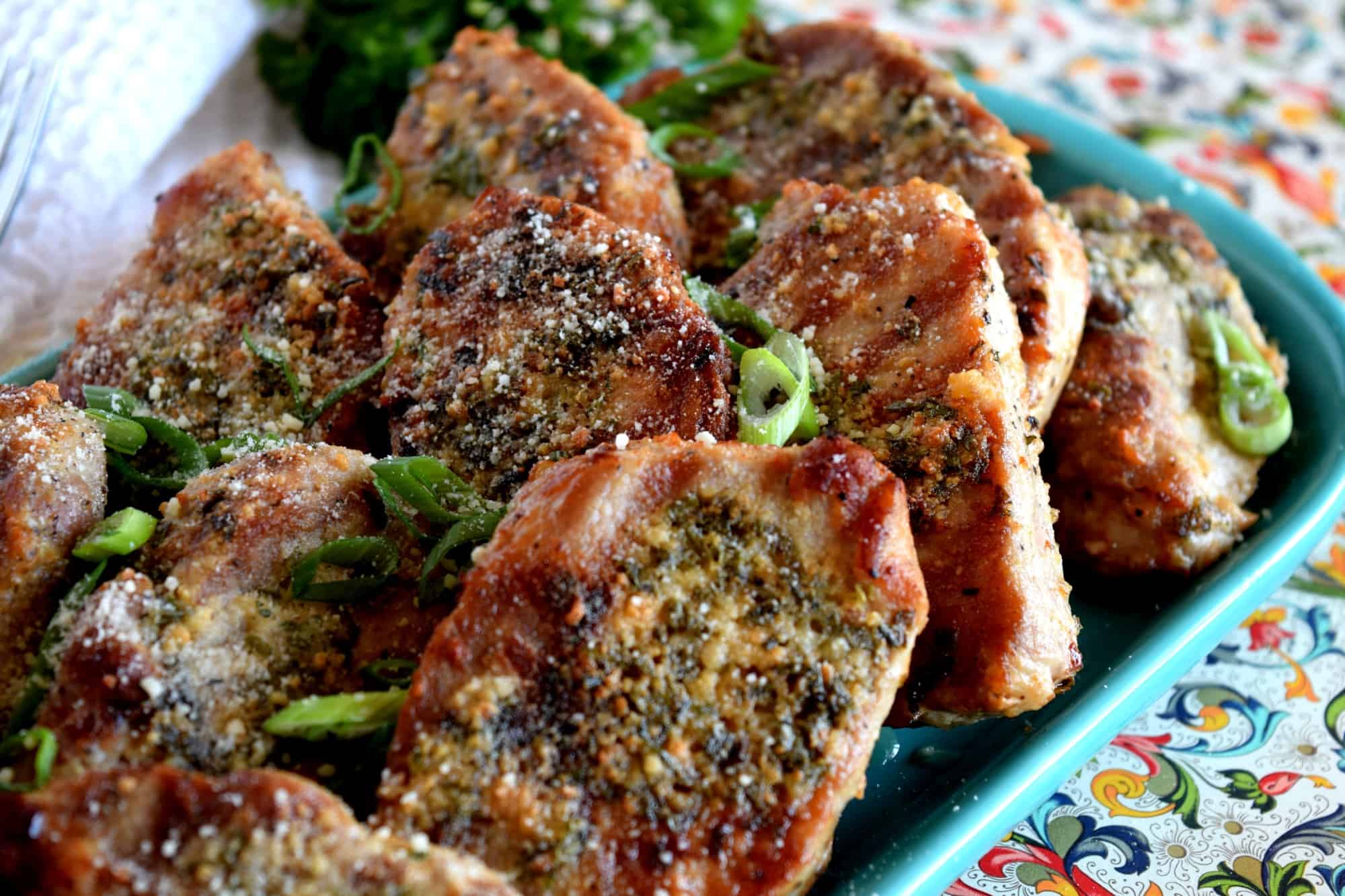Garlicky Butter Chive Parmesan Pork Chops | Recipe Cloud App