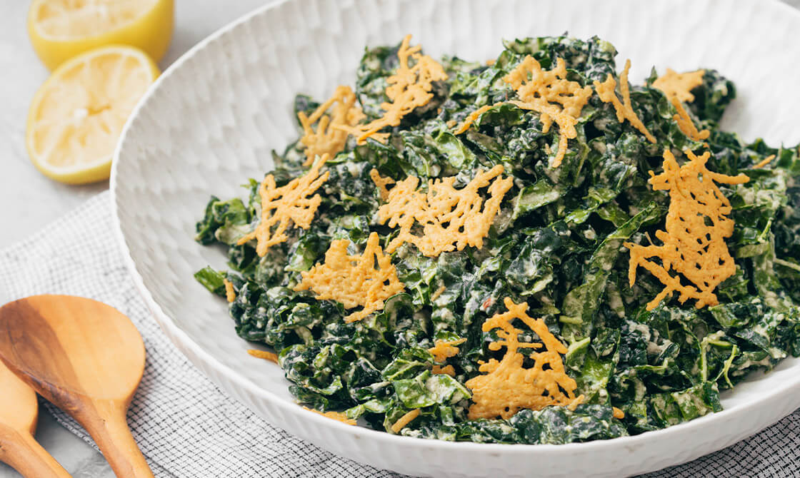 Keto Kale Caesar Salad With Parmesan Crisps | Recipe Cloud App