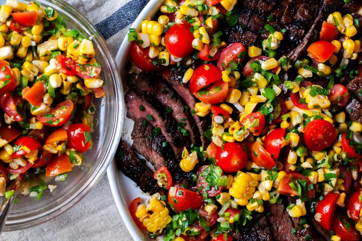Summer Steak With Corn And Tomatoes | Recipe Cloud App