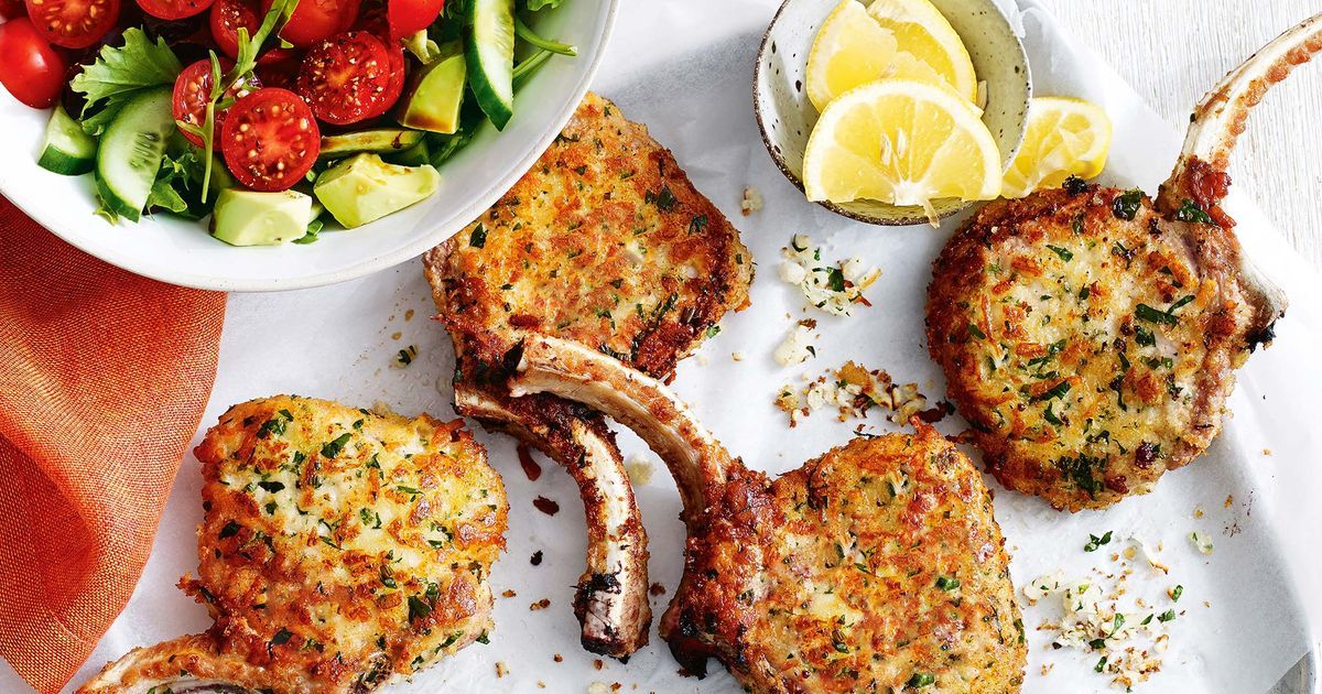 Haloumi And Herb Crumbed Pork Cutlets | Recipe Cloud App