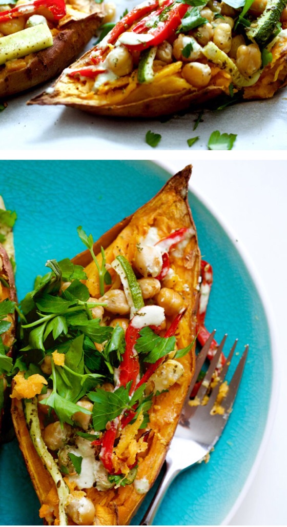 Za'atar Chickpea Stuffed Sweet Potatoes | Recipe Cloud App