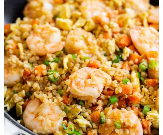 Shrimp Fried Cauliflower Rice | Recipe Cloud App