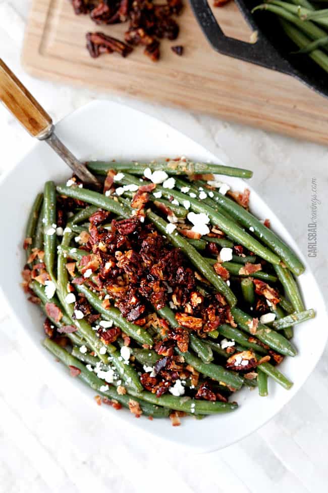 Green Beans: Dijon Maple With Caramelized Pecans, Bacon & Feta | Recipe Cloud App