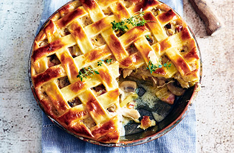 Chicken, pancetta and mushroom pie | Tesco Real Food | Recipe Cloud App