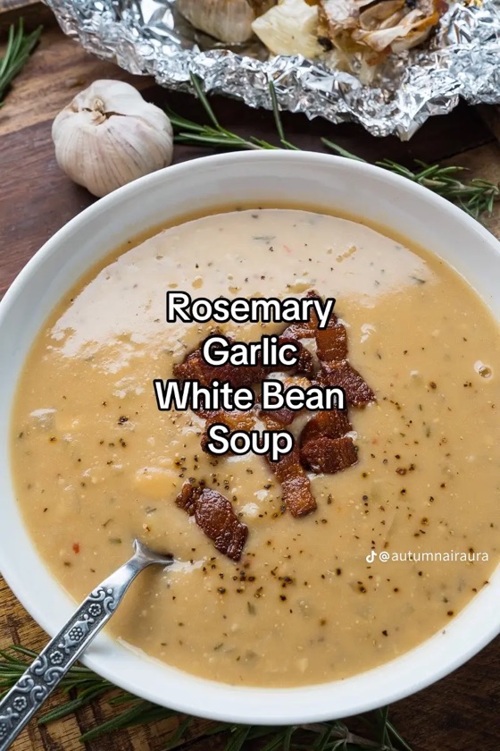 Rosemary Garlic Bean Soup | Recipe Cloud App