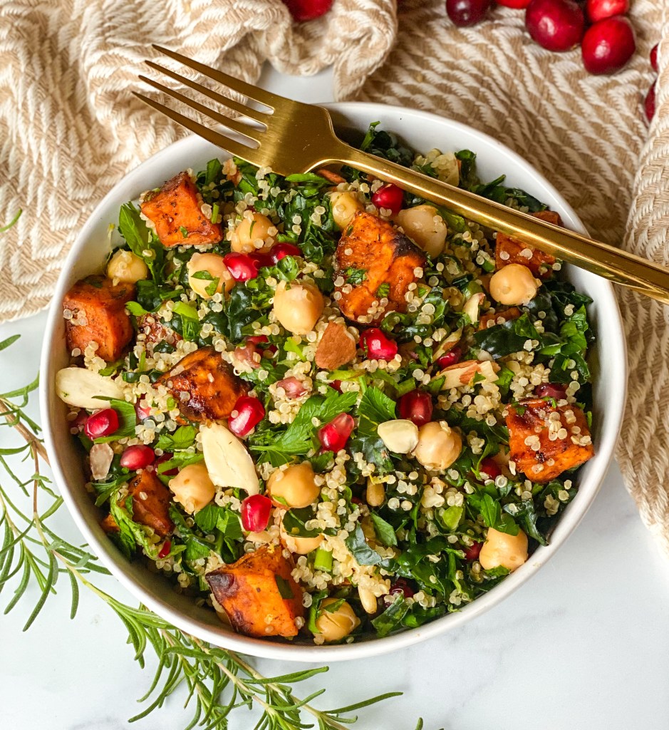 Harvest Salad With Roasted Sweet Potato And Pomegranate | Recipe Cloud App