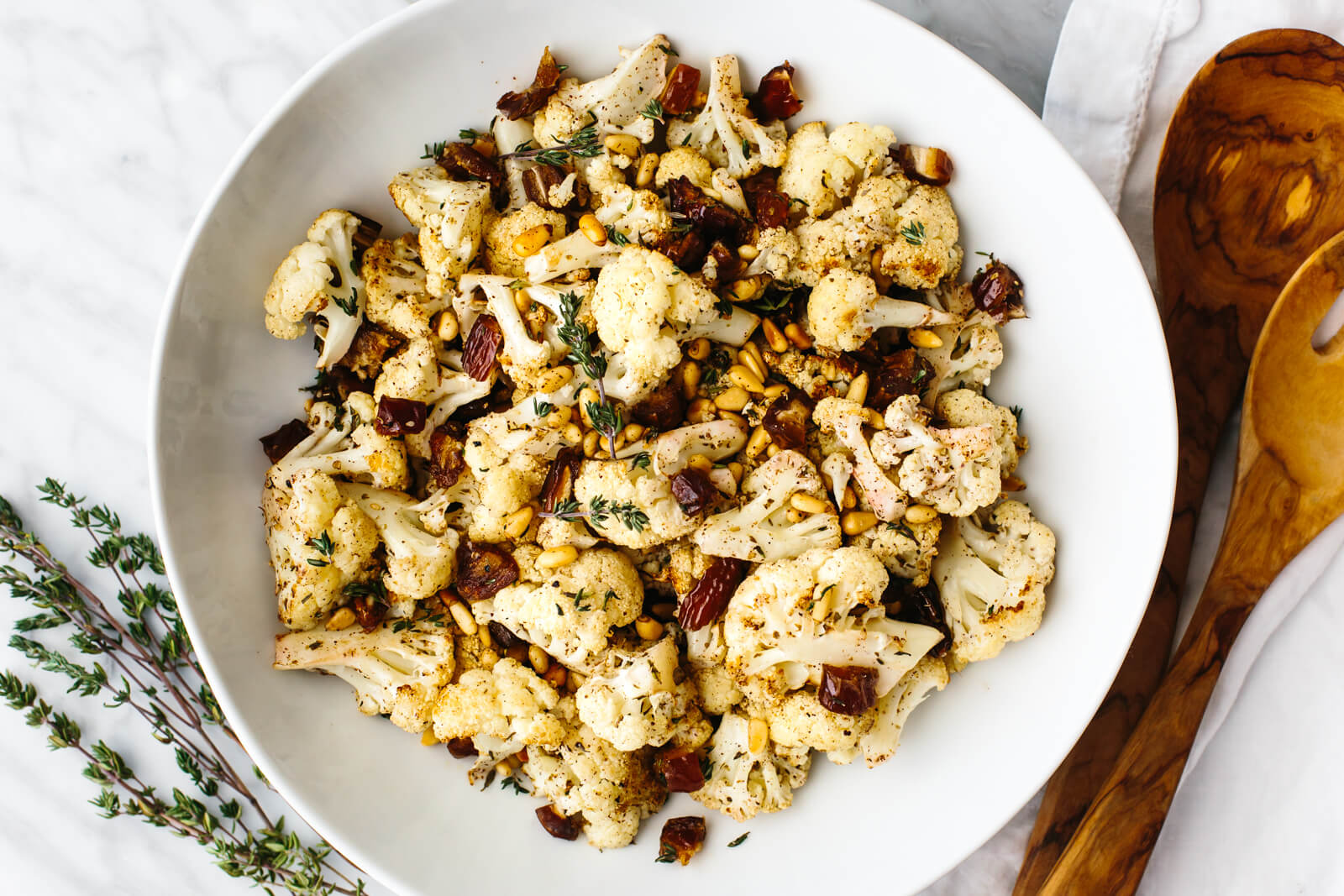 Za'atar Roasted Cauliflower With Dates And Pine Nuts | Recipe Cloud App
