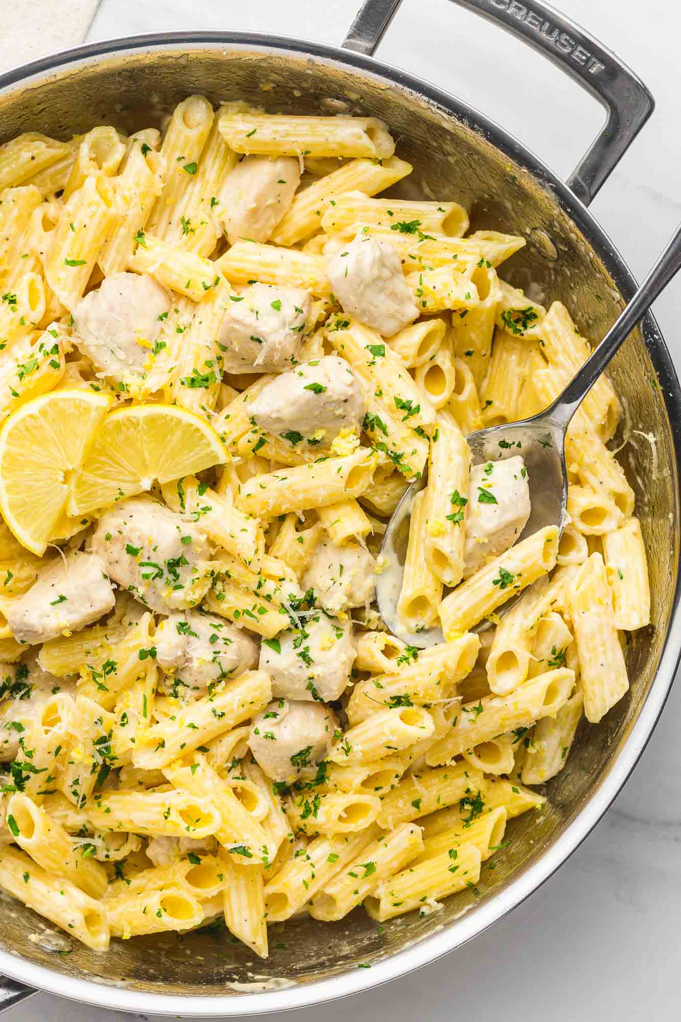 One Pot Creamy Lemon Chicken Pasta | Recipe Cloud App