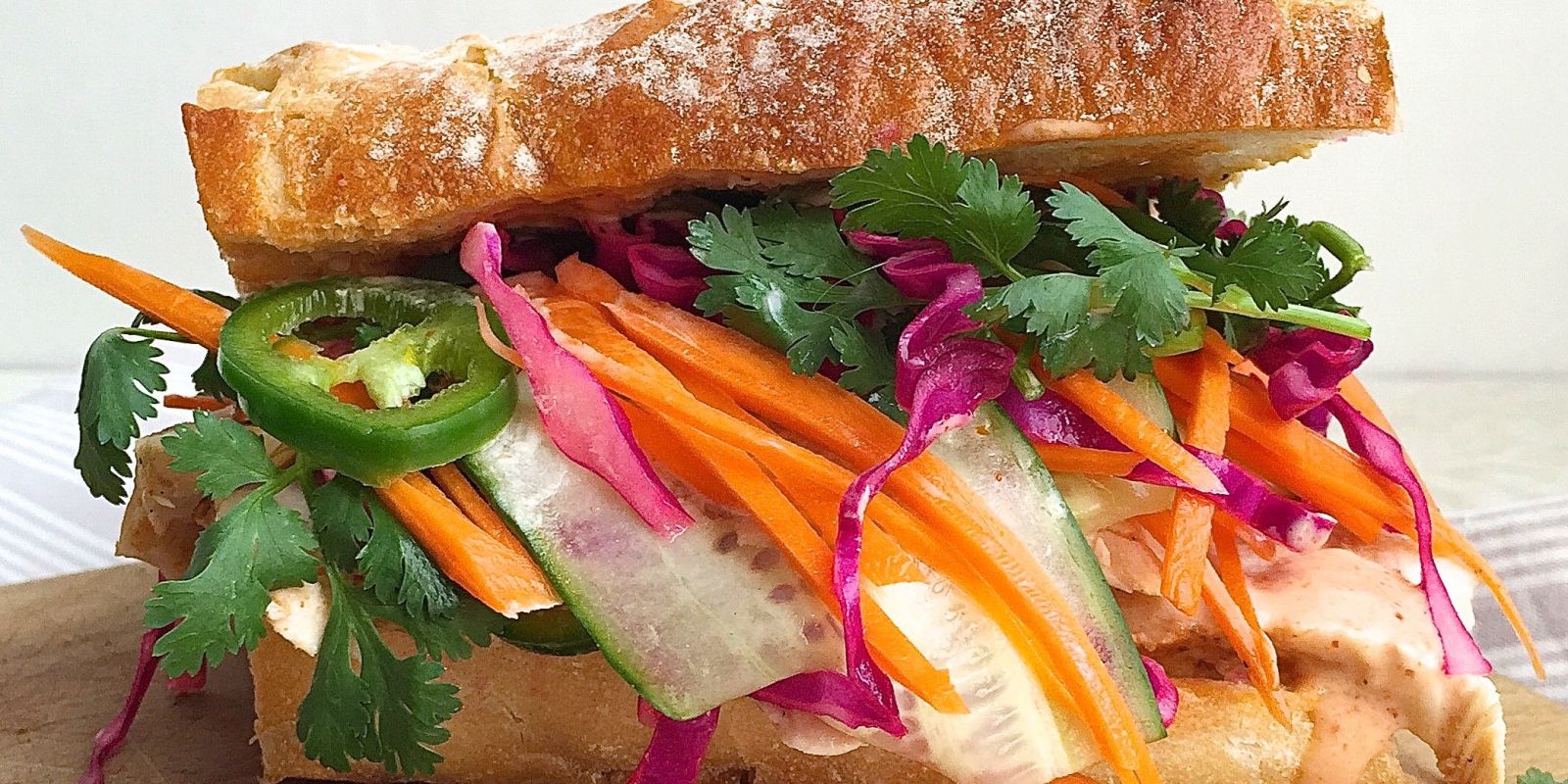 Grilled Chicken Banh-Mi with Pickled Vegetables and Sriracha Mayo | Recipe Cloud App