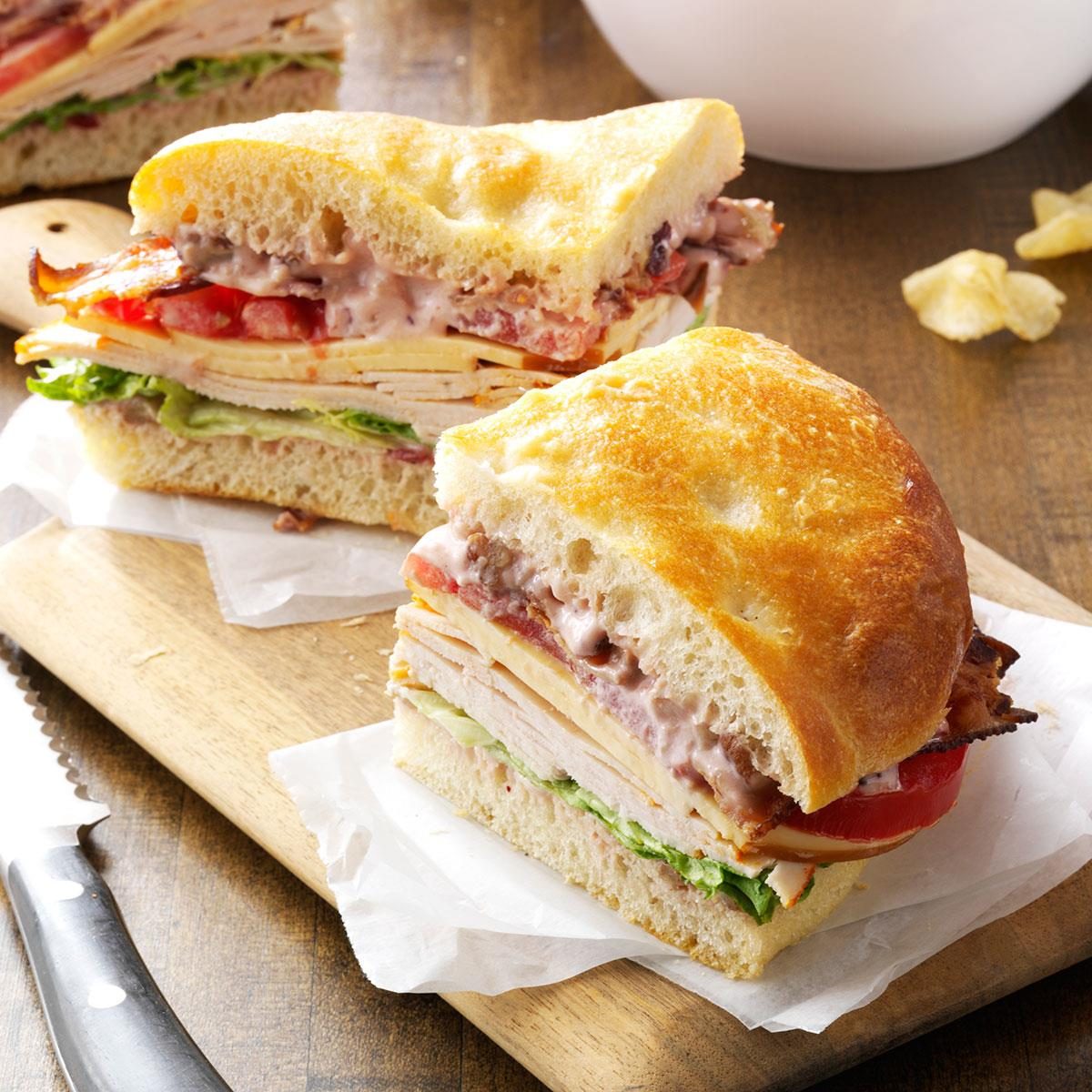 Turkey Focaccia Club | Recipe Cloud App