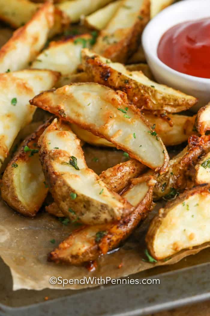 Potato: Crispy Baked Wedges {With Parmesan!} | Recipe Cloud App