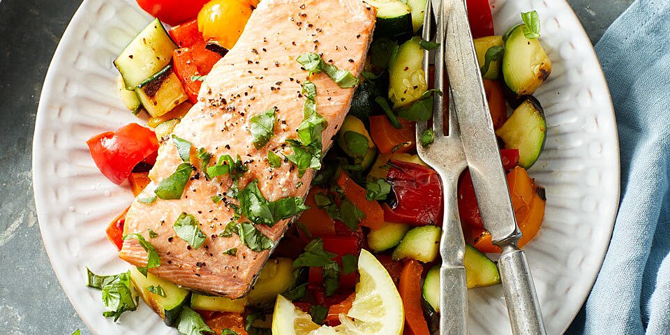 Grilled Salmon & Vegetables | Recipe Cloud App