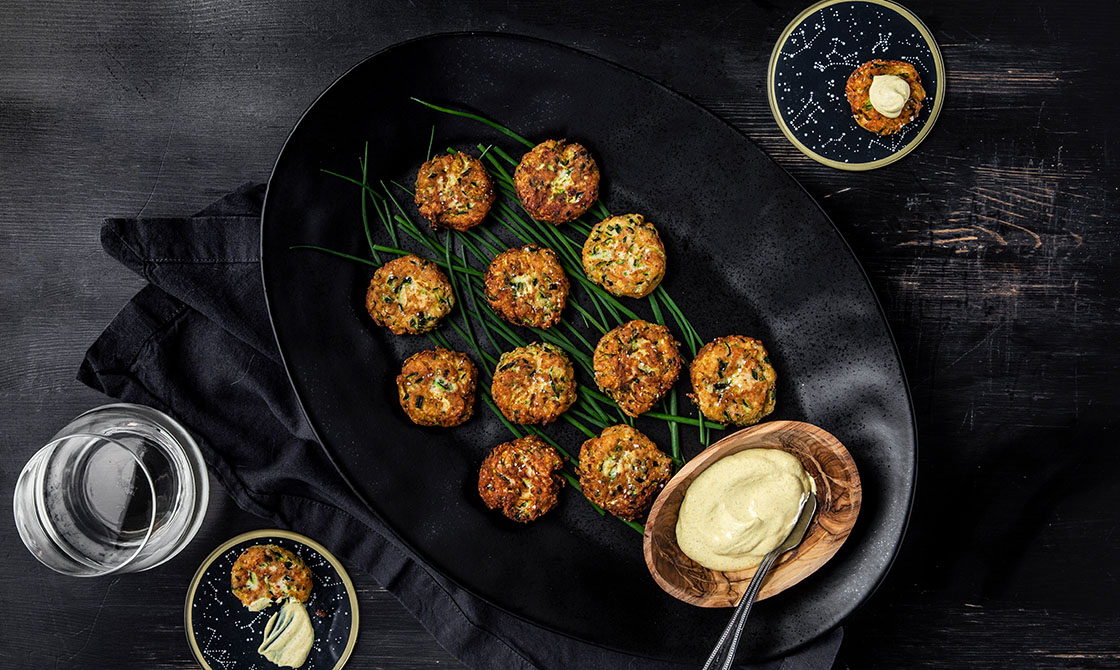 Zucchini Fritters & Curry Sauce | Recipe Cloud App