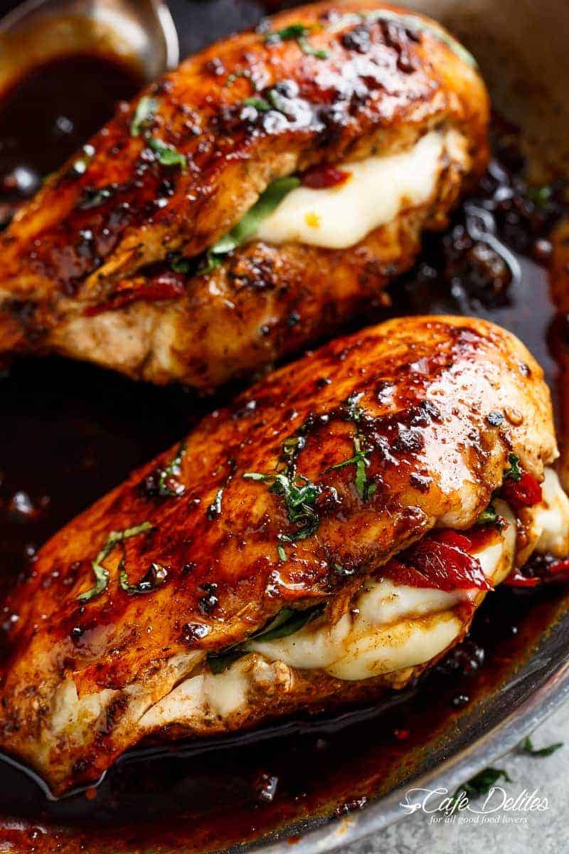 Caprese Stuffed Balsamic Chicken | Recipe Cloud App