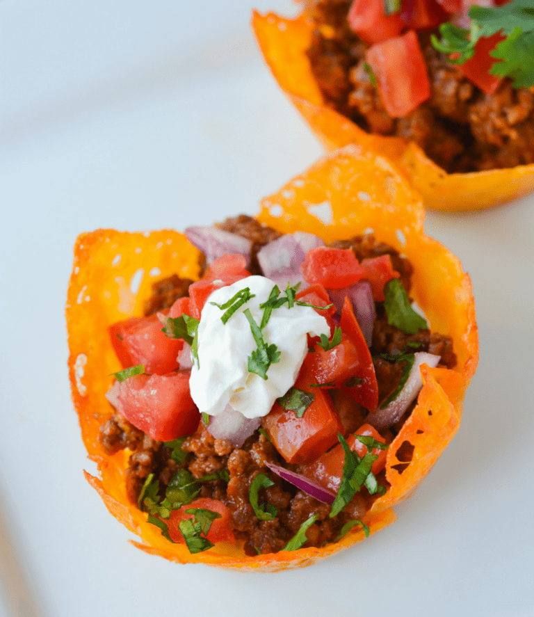 Keto Cheese Shell Taco Cups | Recipe Cloud App