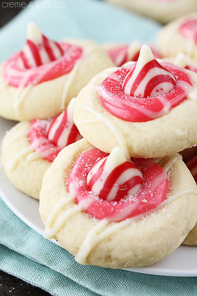 Peppermint Kiss Thumbprint Cookies | Recipe Cloud App