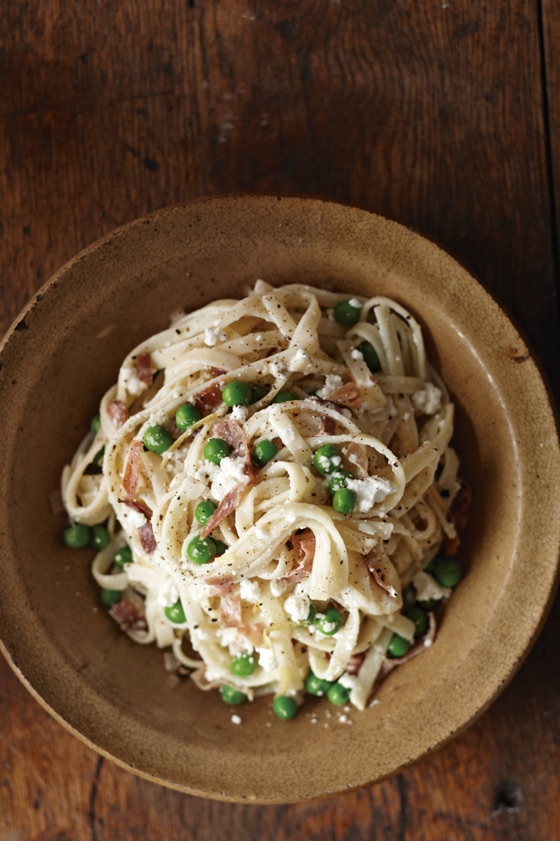 Fettuccine With Peas, Ricotta And Prosciutto | Recipe Cloud App