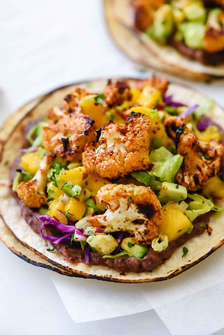 Sriracha and Lime Roasted Cauliflower Tostadas | Recipe Cloud App