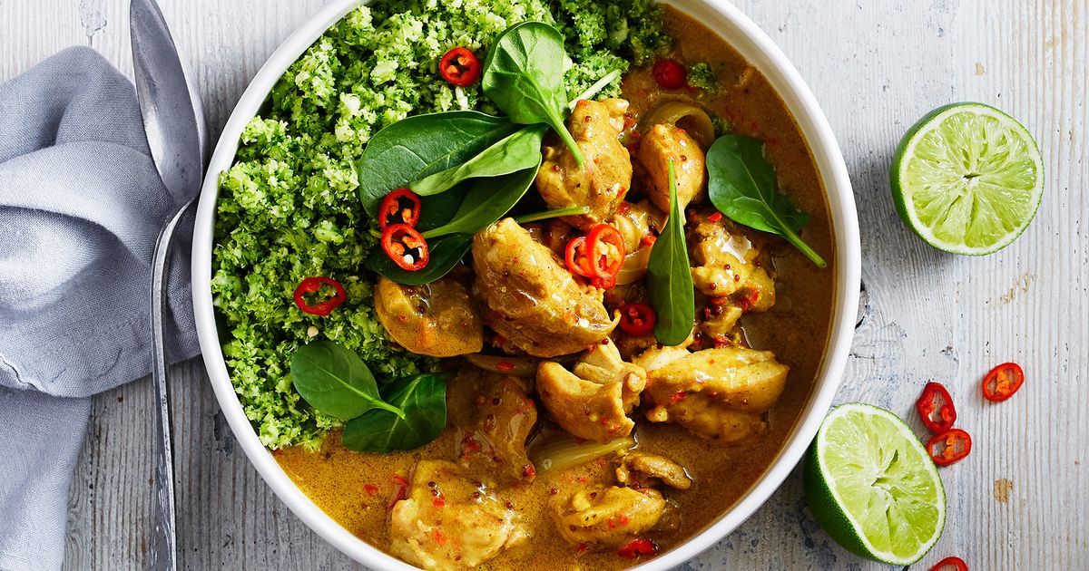Keto Chicken Coconut Curry With Broccoli Rice | Recipe Cloud App