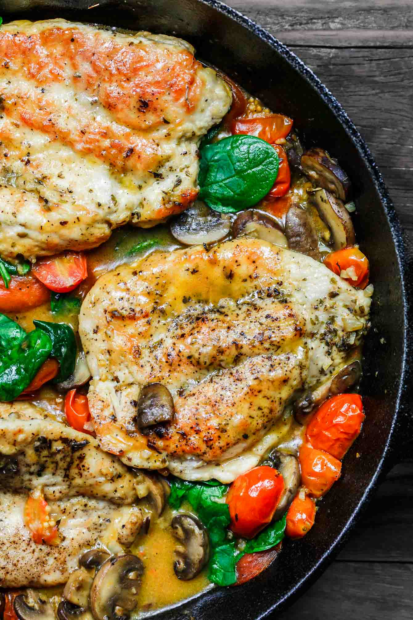 Chicken Breast: Italian Skillet Chicken With Tomatoes And Mushrooms | Recipe Cloud App