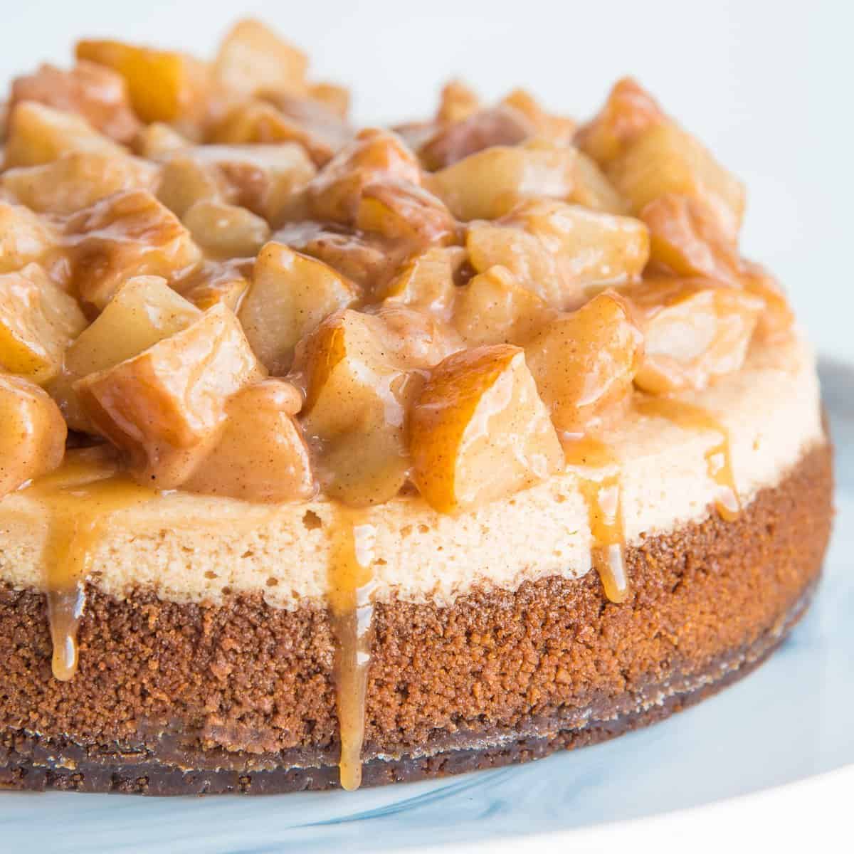 Cinnamon Cheesecake With Spiced Pear Topping | Recipe Cloud App