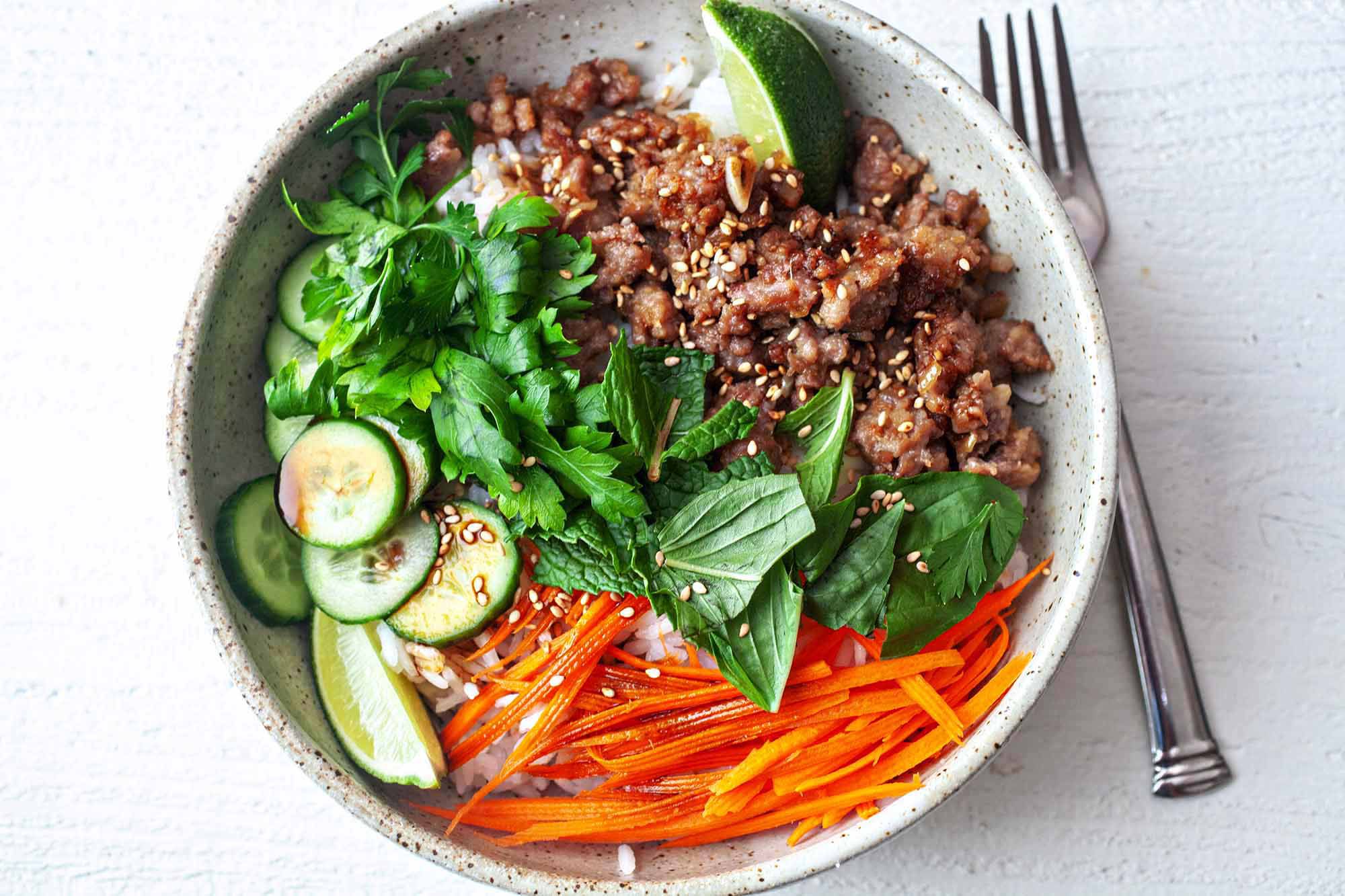 Pork: Ginger Rice Bowls | Recipe Cloud App