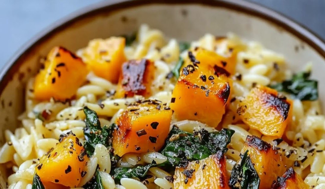 Orzo: Creamy Orzo With Roasted Butternut Squash And Spinach | Recipe Cloud App