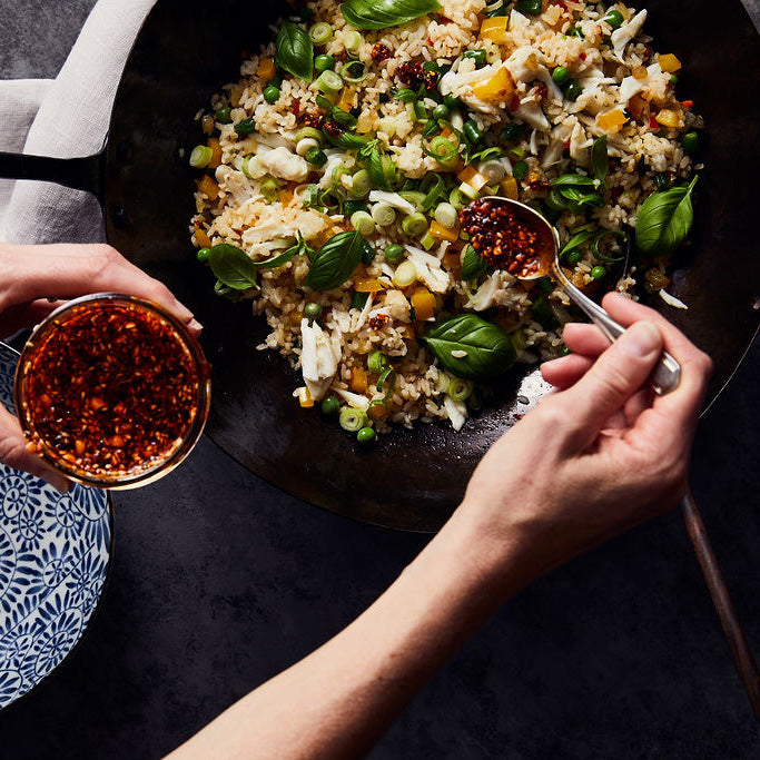 Crab Fried Rice with Basil and Chile Crisp | Recipe Cloud App