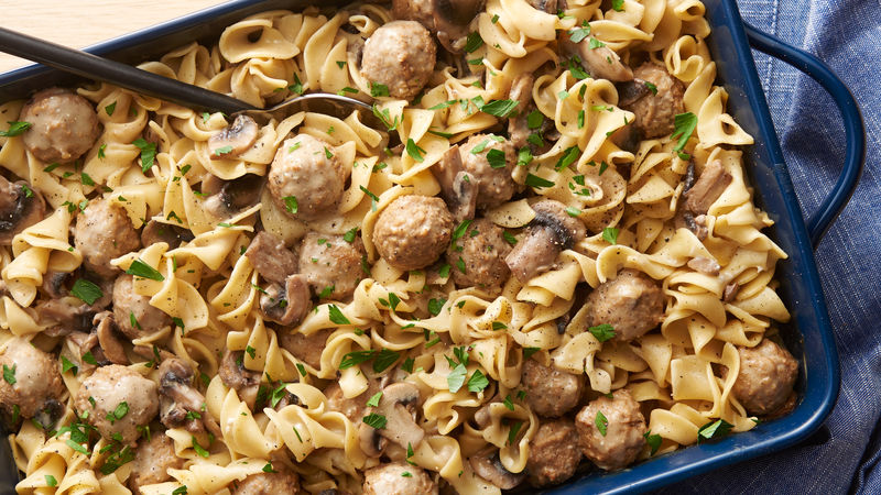 Meatball Stroganoff Pasta Casserole | Recipe Cloud App