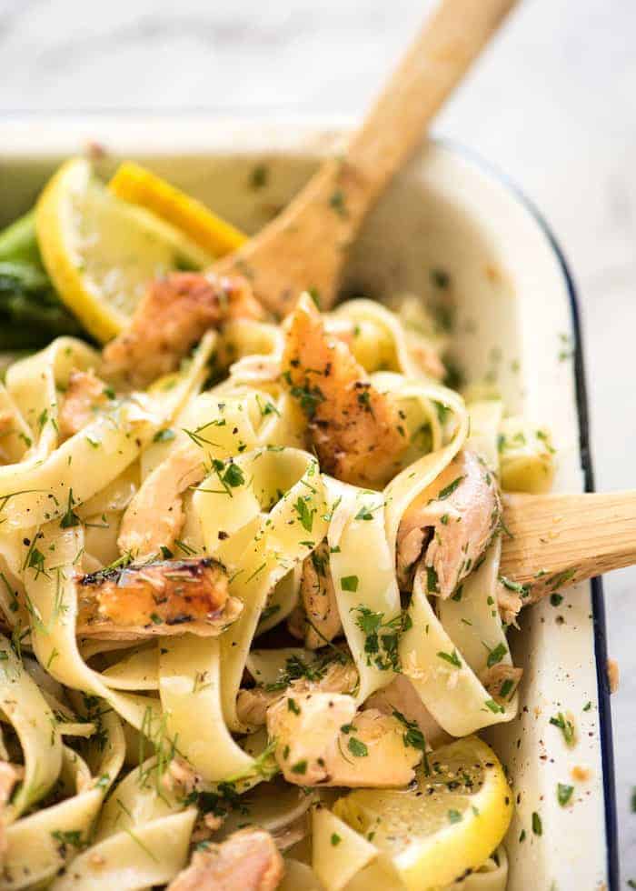 Fettuccini: Baked Lemon Butter Salmon | Recipe Cloud App