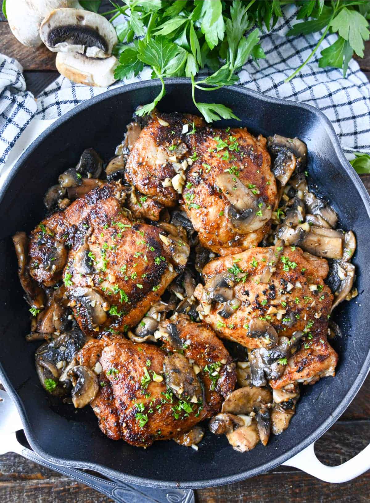 Chicken Thighs: Garlic Mushroom Butter | Recipe Cloud App