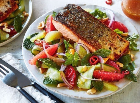 Crispy-skin salmon with citrus | Recipe Cloud App